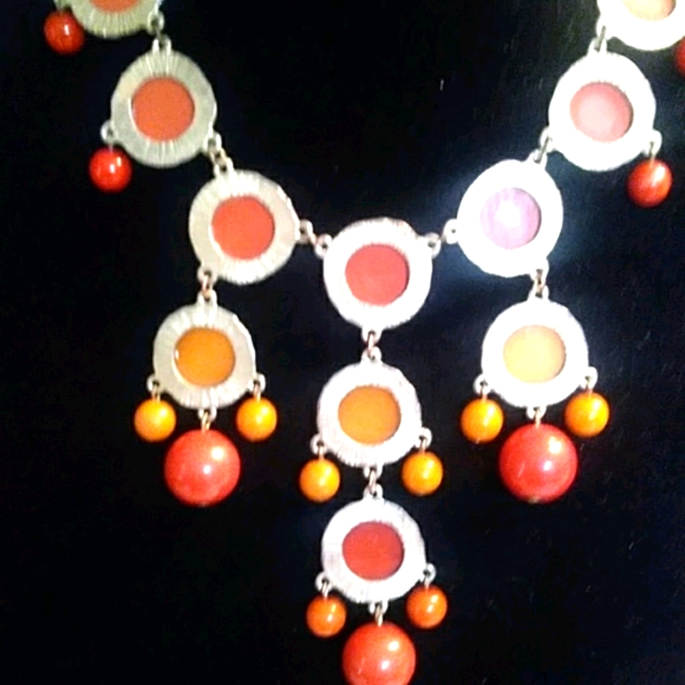 Orange Statement Necklace. - image 4
